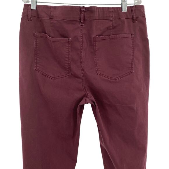 TINSEL Deep Plum Raw Hem Cropped Pants Plus Size 33 Casual Summer Everyday - Picture 5 of 7